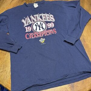 Vintage 1999 New York Yankees World Series Champions Long Sleeve Shirt Large